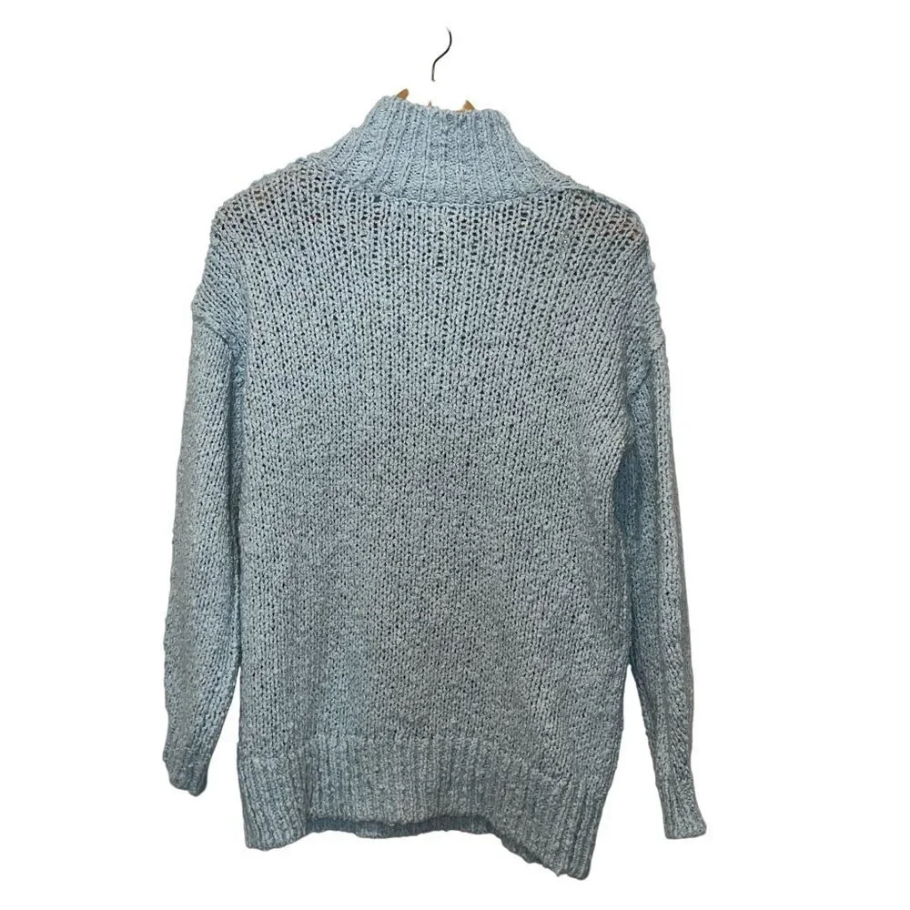 Anthropologie Blue Baggy Versatile Mock Neck Pullover Sweater Women's Size XXS